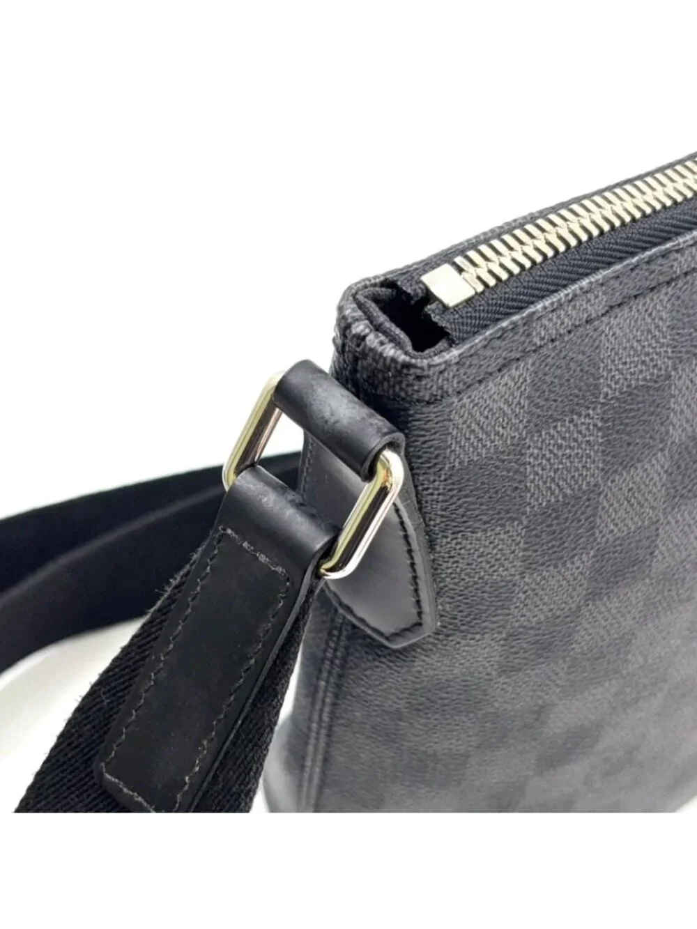 Louis Vuitton Mick PM Damier Graphite Leather Black Shoulder Bag Silver